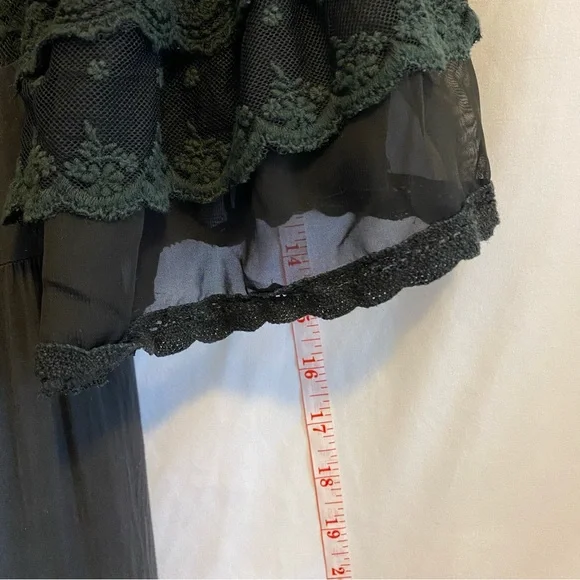 Anna-Kaci black flowing Tunic/Shirt Size Medium; lined with 3/4 sleeves - Picture 7 of 9